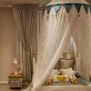 Xisnuient Chiffon Round Hanging Bed Canopy Mosquito Net, Pink, for 1.5 m (5 ft) Bed view 3