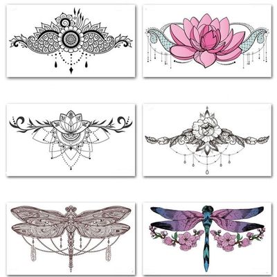 Waterproof Sternum Temporary Tattoo Sticker, Fashionable and Long-Lasting
