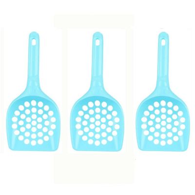 SENRISE Cat Litter Scoop, Plastic, Large, Blue, 3 Pack