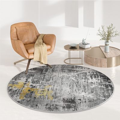 ZLWEI Round Rug and Chair Mat, Non-Slip Floor Decor Mat for Living Room, 80–200 cm Diameter