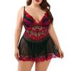 WILLBEST Women's Sexy Babydoll Lingerie Set with Garters and Stockings, Bustier with Removable Cups view 1