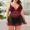 WILLBEST Women's Sexy Babydoll Lingerie Set with Garters and Stockings, Bustier with Removable Cups view 2