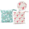 HEMOTON 4-Piece Reusable Diaper and Wet Bag Set, Breathable Linen, Blue view 4