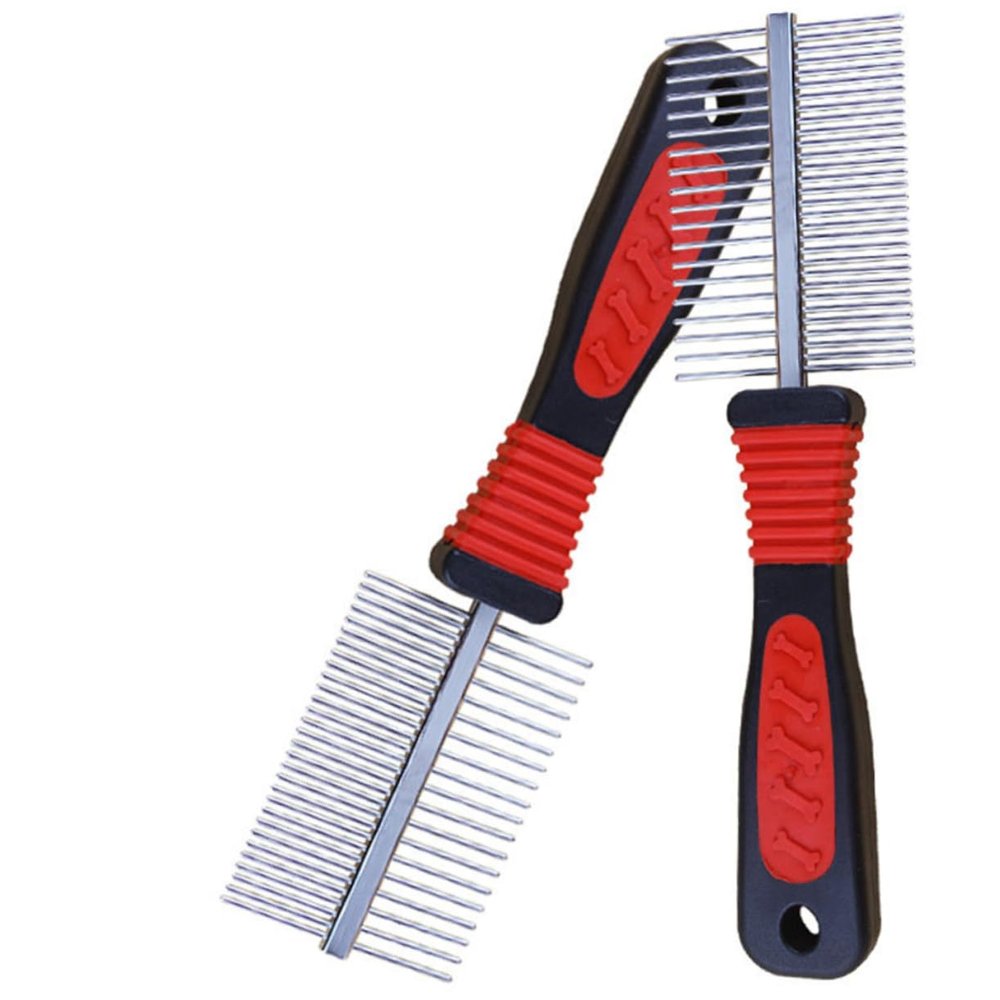 Dog Grooming Comb with Stainless Steel Pins, 2-Pack