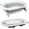 Bambisol Folding Baby Bathtub with Drain Plug and Temperature Indicator | Gray/White view 1