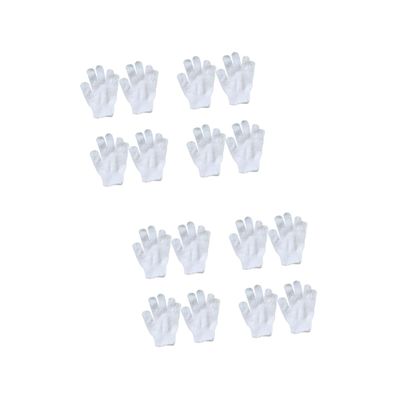 UPKOCH 16-Piece Set of White Nylon Exfoliating Bath Gloves for Children