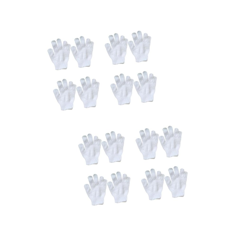 UPKOCH 16-Piece Set of White Nylon Exfoliating Bath Gloves for Children