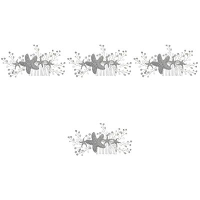 MAGICLULU 4-Piece Starfish Side Hair Combs, Rhinestone Bridal Wedding Hair Accessories