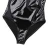 Women's PU Leather Figure-Hugging Party Jumpsuit, Patent Leather Bodysuit, PVC Outfit (Color: Black, Size: XL) view 4