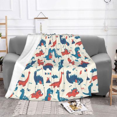 JIUJIUJIU Soft Lightweight Flannel Dinosaur Blanket