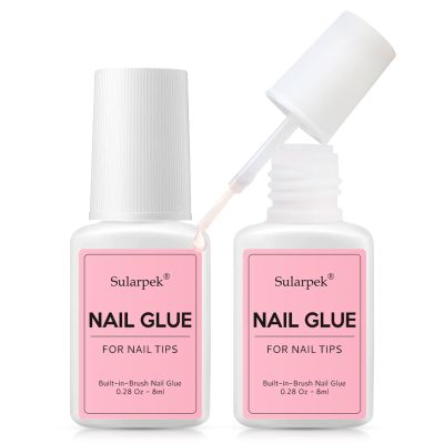 Sularpek Nail Glue, 2 x 8 g, Extra-Strong Glue for Press-On Nails