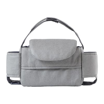 Hiseng Universal Stroller Organizer Bag with Cup Holder, Gray, 35 x 15 x 11 cm