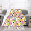 JIUJIUJIU Lightweight Flannel Blanket with Geometric Pattern view 1