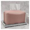 Foldable Tissue Box Holder and Cover, Napkin Holder for Living Room, Kitchen, and Desk (Gray; Pink) view 1