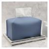 Foldable Tissue Box Holder and Cover, Napkin Holder for Living Room, Kitchen, and Desk (Gray; Pink) view 2