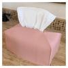 Foldable Tissue Box Holder and Cover, Napkin Holder for Living Room, Kitchen, and Desk (Gray; Pink) view 4