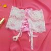 AlpenLife Basics Seductive Panty for Women with Open Crotch, Floral Lace Details, Embellished Waistband, Figure-Hugging, Black view 4