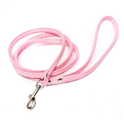 Daconovo Pink Leather Leash for Small Dogs and Cats 1cmX120cm