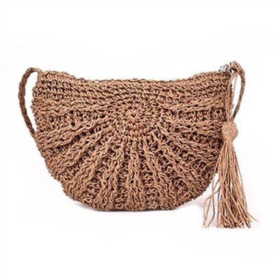 Round Straw Beach Bag