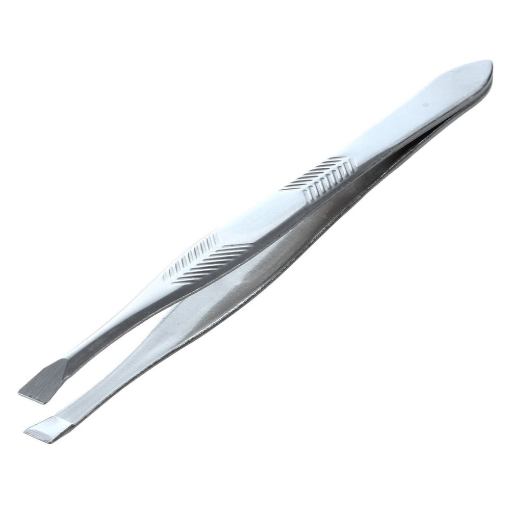 Janasiba Silver-Tone Stainless Steel 3.5-Inch Eyebrow Tweezers