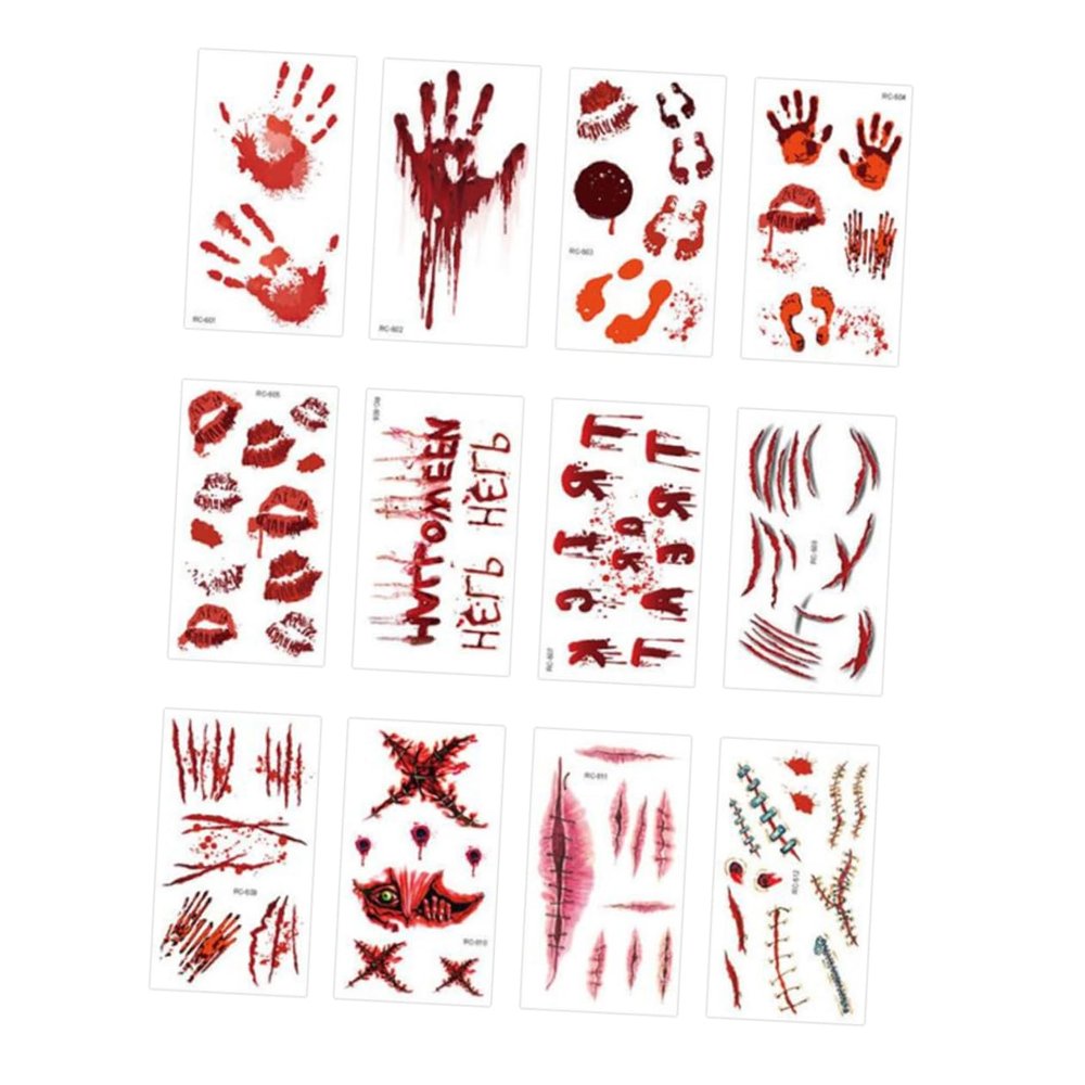 Halloween Stickers, 36 Sheets with Bloodstains, Scars and Sutures