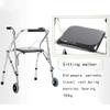 Walking Aid, Four-Wheeled Walker for Older Adults with Seat, Foldable, Telescopic Four-Leg Walking Aid, Gift view 3