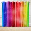 ANHOPE Colorful Rainbow Line Blackout Thermal Curtains with Grommets, 2-Piece Set, 72 x 55 in view 3