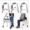 Wheelchair Walker Aid for Seniors, Belt, Bath Board + Toilet Walker Aid, Lightweight, Foldable, Four-Legged, Non-Slip, with Hospital view 4