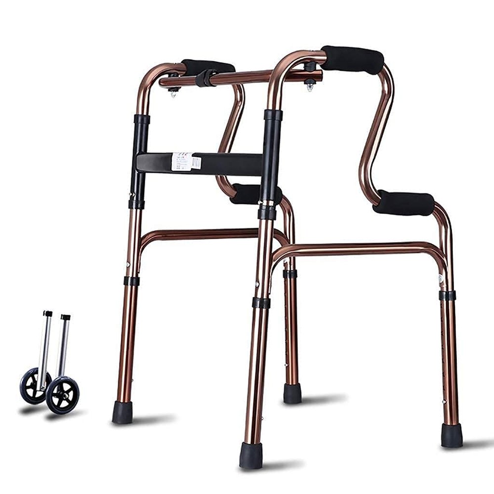 HXRLSIPO Aluminum Folding 2-in-1 Rollator Walker