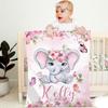 UOOYAA Personalized Baby Blanket with Name – Custom Flannel Blanket for Babies view 3