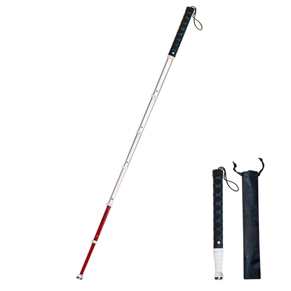 Mavcobo 125 cm White Cane for the Blind, Titanium Alloy Retractable Guide Cane, 7 Sections