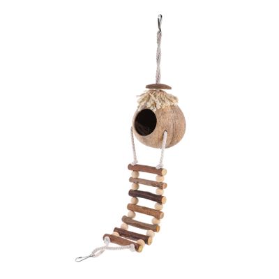VANZACK Coconut Shell Birdhouse with Ladder
