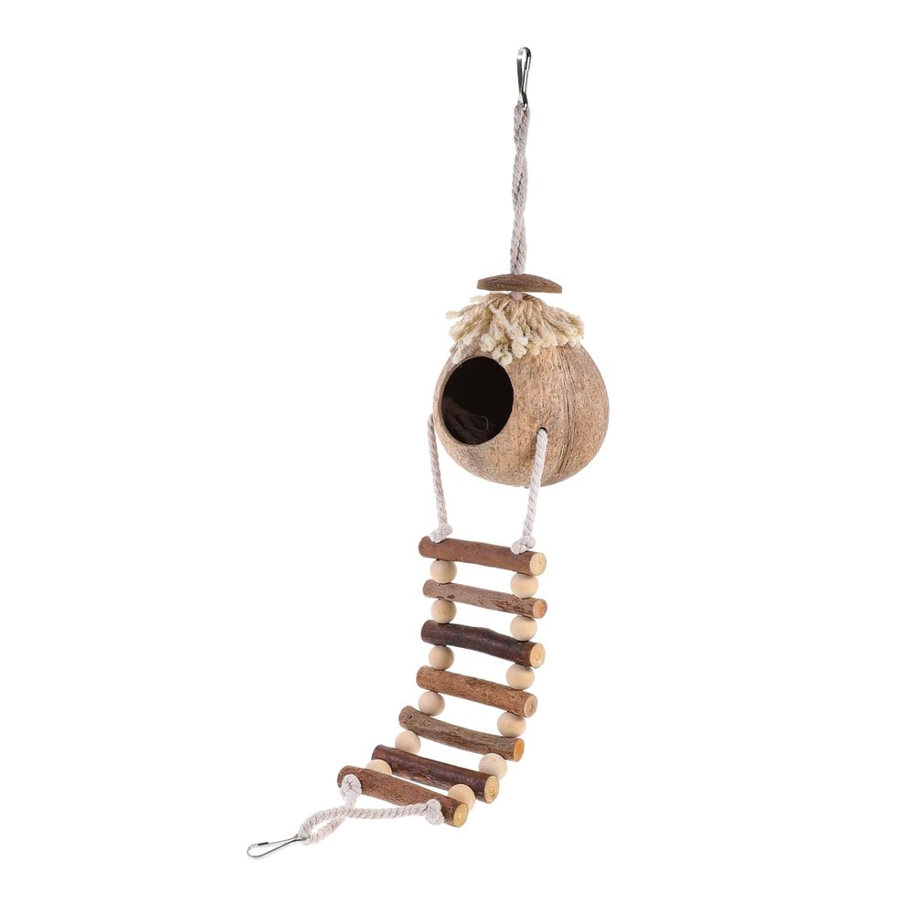 VANZACK Coconut Shell Birdhouse with Ladder