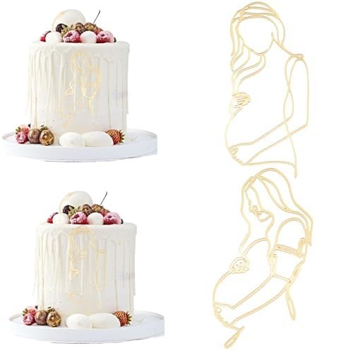 URROMA 2-Piece Gold Mama Cupcake Topper Set