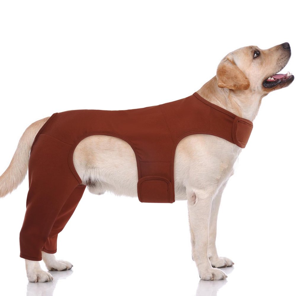 Hjyokuso Dog Recovery Suit, Surgery Suit, Hind-Leg Lick Sleeve, Size L