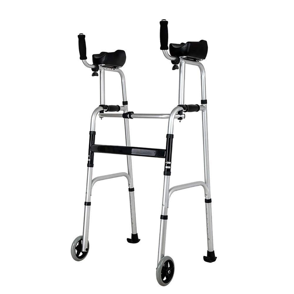 HXRLSIPO Upright Walker for Tall Seniors, Folding and Height-Adjustable, with Armrests and Wheels