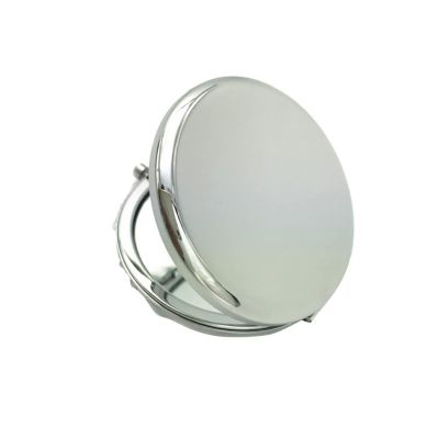 HDVLXZLY Mini Makeup Mirror, Foldable Portable Metal Round Compact, Double-Sided Handheld Pocket Mirror, Rose Gold/Silver