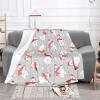 JIUJIUJIU Lightweight Flannel Blanket with Cartoon Polar Bear Pattern view 1