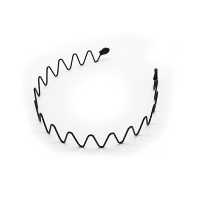 CLSSLVVBN Black Wavy Metal Headband for Men, Type 9