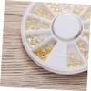 Healvian 3-Piece Fan-Shaped Nail Art Decoration Set with Metal Studs view 2