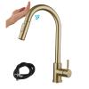 Touch Sensor Pull-Down Kitchen Faucet, Hot and Cold, 304 Stainless Steel, Black view 1