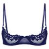 Sywiyi Women's Open Underwire Push-Up Bra, Sheer Lace, Navy Blue, XL view 1
