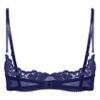 Sywiyi Women's Open Underwire Push-Up Bra, Sheer Lace, Navy Blue, XL view 2