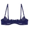 Sywiyi Women's Open Underwire Push-Up Bra, Sheer Lace, Navy Blue, XL view 4