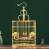 SYSZSYHD Round Bird Cage, Vintage-Style Hanging Bamboo Cage view 3