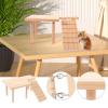 INOOMP Hamster Ladder Platform for Small Animal Cages, Brown view 2