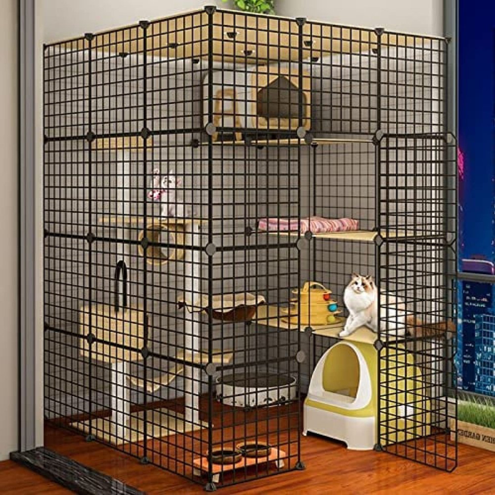 DIY Metal Wire Pet Playpen for Cats and Small Animals, Indoor/Outdoor