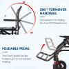 Ultra-Lightweight Aluminum Transport Wheelchair, Foldable Travel Wheelchair for Older Adults and People with Disabilities, with Handbrake, Folding Armrests and Footrests, Honeycomb Wheels, up to 100 kg view 3