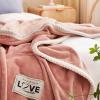 Flannel Fleece Blanket, Double-Sided, Pink, 180 x 200 cm view 3