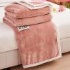 Flannel Fleece Blanket, Double-Sided, Pink, 180 x 200 cm view 4